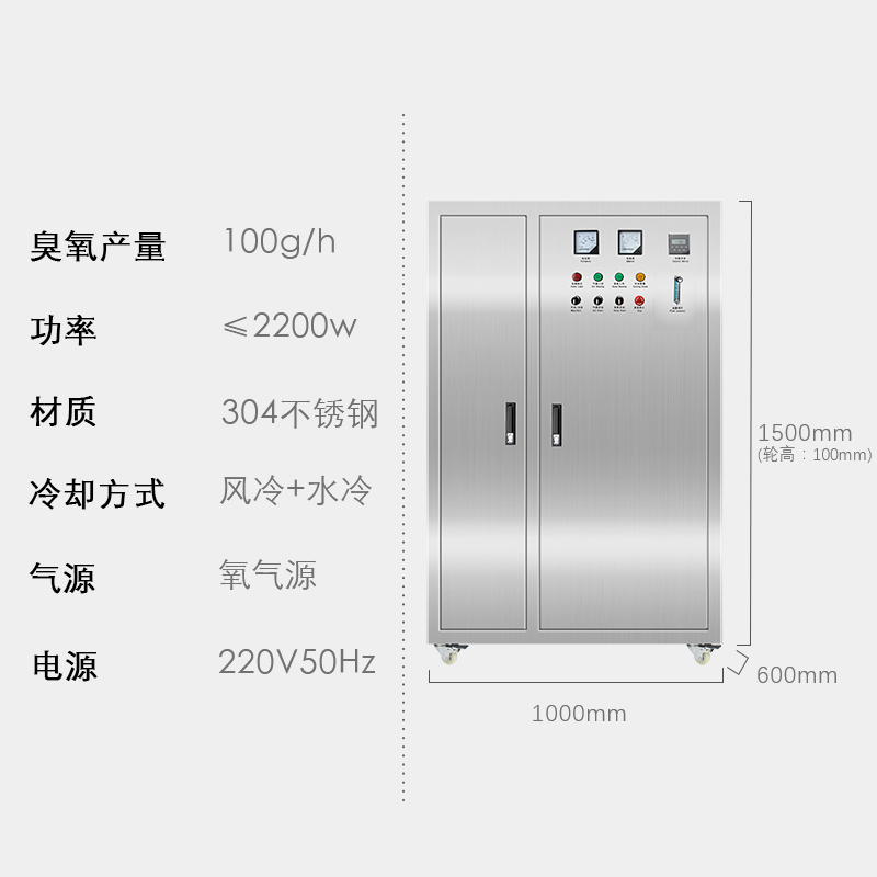 100g/hr oxygen source ozone generator