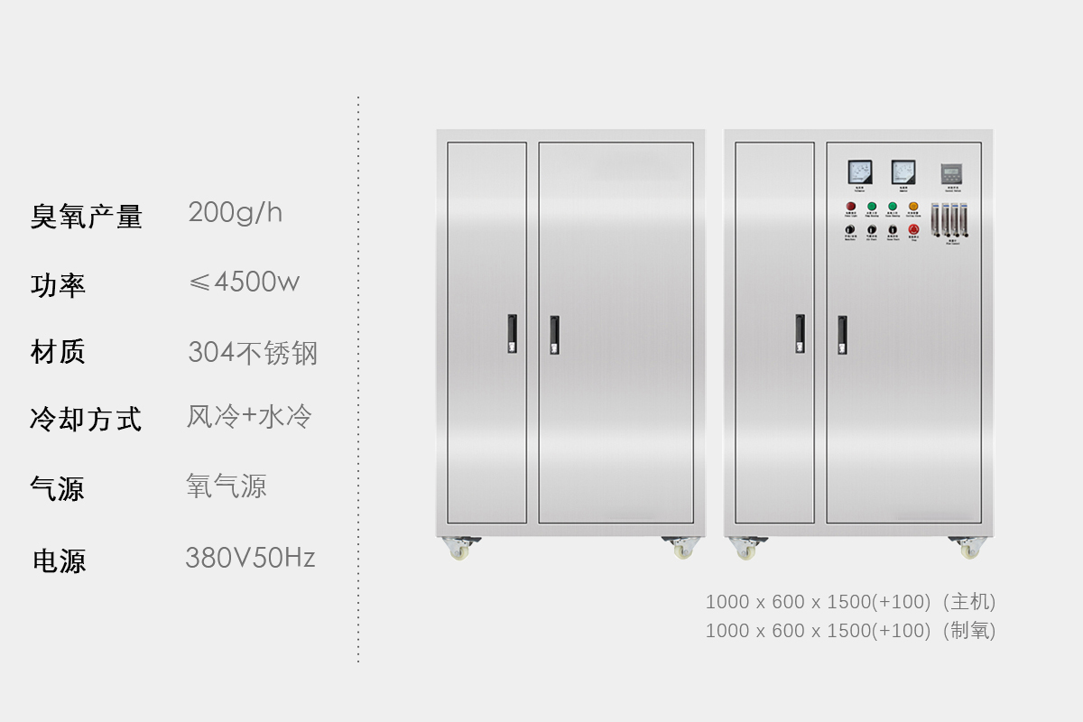 200 g/hr oxygen source ozone generator