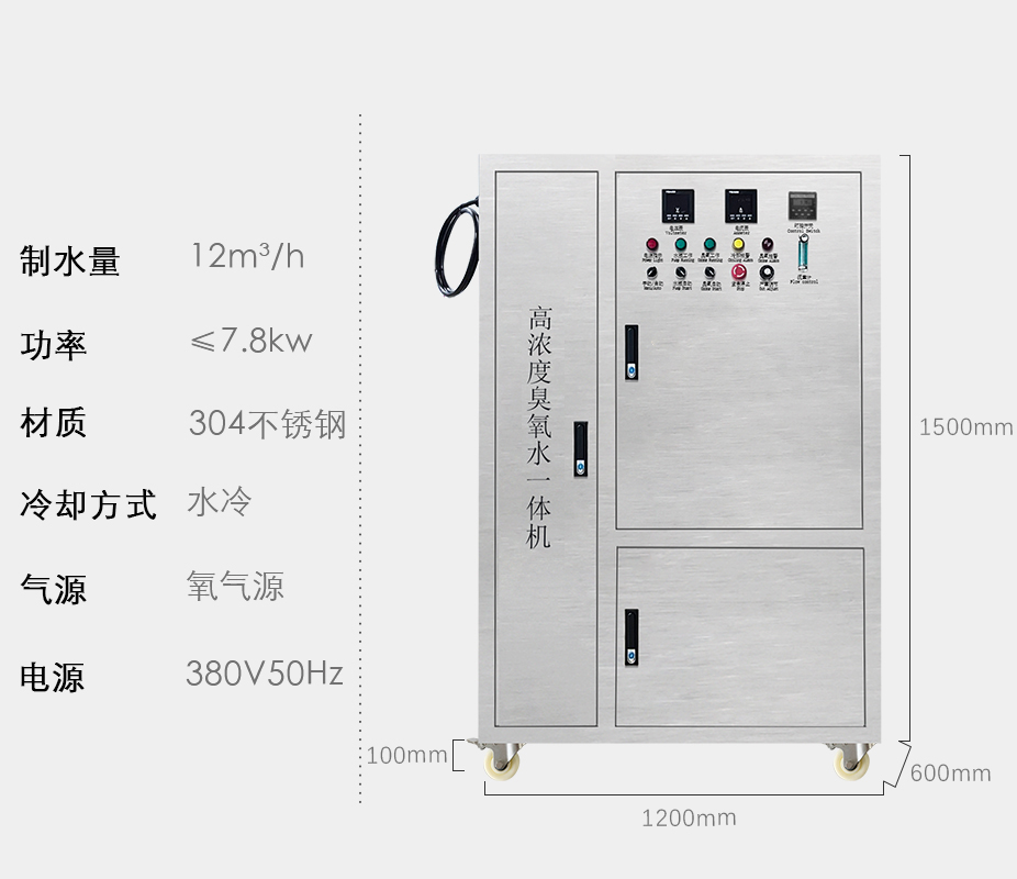 12 ton/hr high concentration ozone water generator